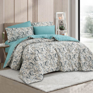 طقم لحاف موردمفرد ونص ، 5 قطع