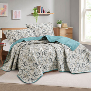 طقم مفرش سرير صيفي مضغوط مجوز 3 قطع