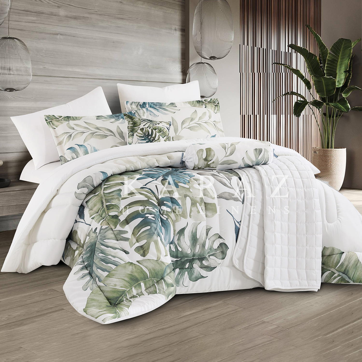 طقم لحاف مشجر مجوز كينج 9 قطع