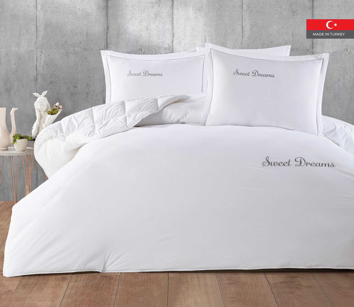 طقم لحاف صيفي بوجهين قطن تُركي مفرد ونص 4 قطع