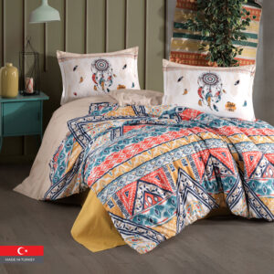 طقم لحاف قطن %100 كوين، 5 قطع