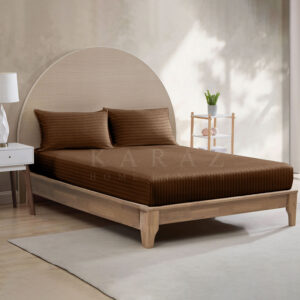 Striped Fitted Sheet Set Brown