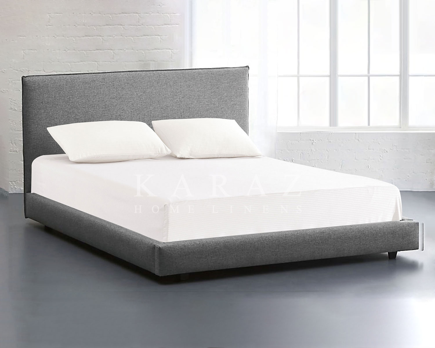 King Fitted Sheet Set Striped Creamy