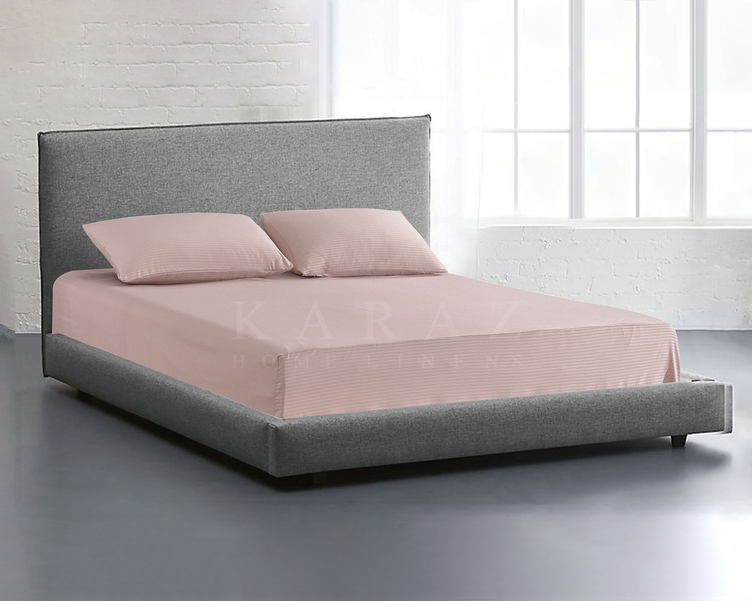 King Fitted Sheet Set Striped - Pastel