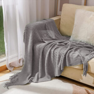 Tassels Knit Throw Blanket