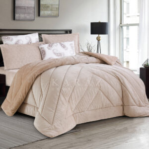 Velvet & Fur Winter Comforter King Size 6 PCS Beige