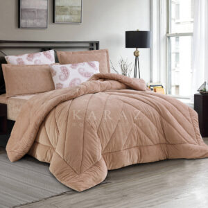 Velvet & Fur Winter Comforter King Size 6 PCS Cappuccino