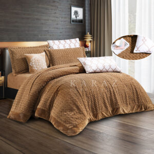 Fur Winter Comforter King Size 7 PCS, Brown