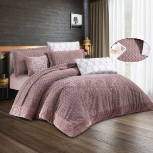 Fur Winter Comforter King Size 7 PCS, Dirty Pink