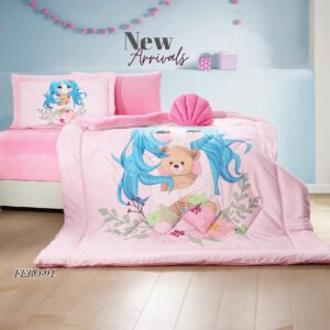 طقم لحاف مفرد شتوي مخمل بوجهين 5 قطع