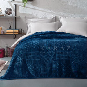 Morano® Engraved Blanket ply Size 160x220 cm Navy Blue