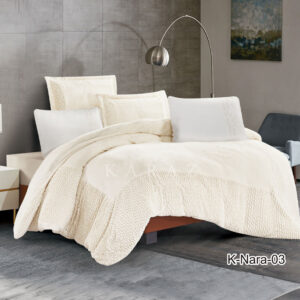 طقم لحاف شتوي فرو محفر مفرد ونص 4 قطع