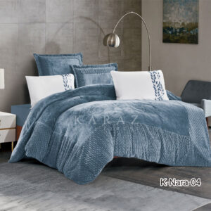 طقم لحاف شتوي فرو محفر مفرد ونص 4 قطع