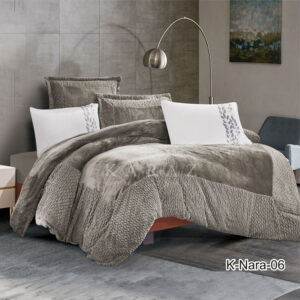 طقم لحاف شتوي فرو محفر مفرد ونص 4 قطع