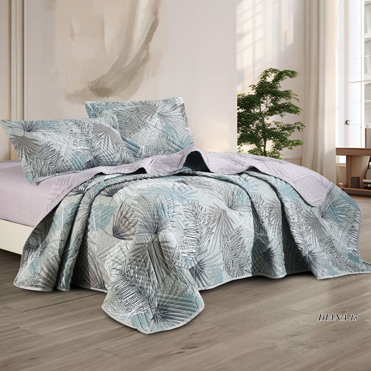 طقم مفرش سرير صيفي مضغوط مجوز 3 قطع