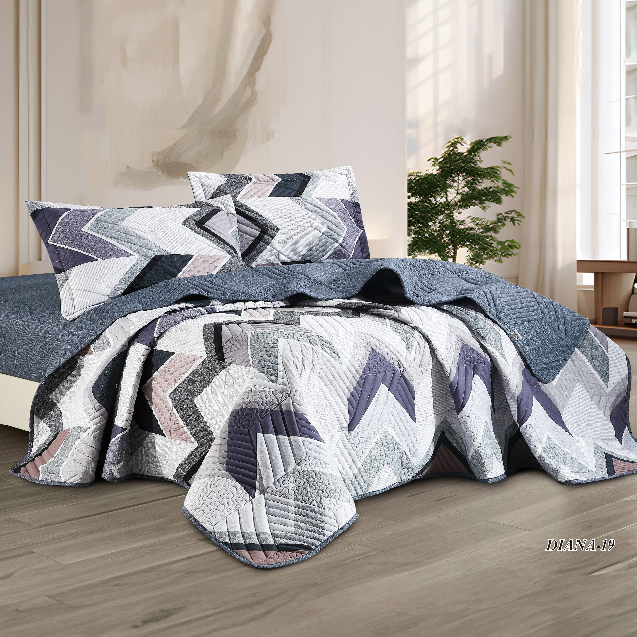 طقم مفرش سرير صيفي مضغوط مجوز 3 قطع