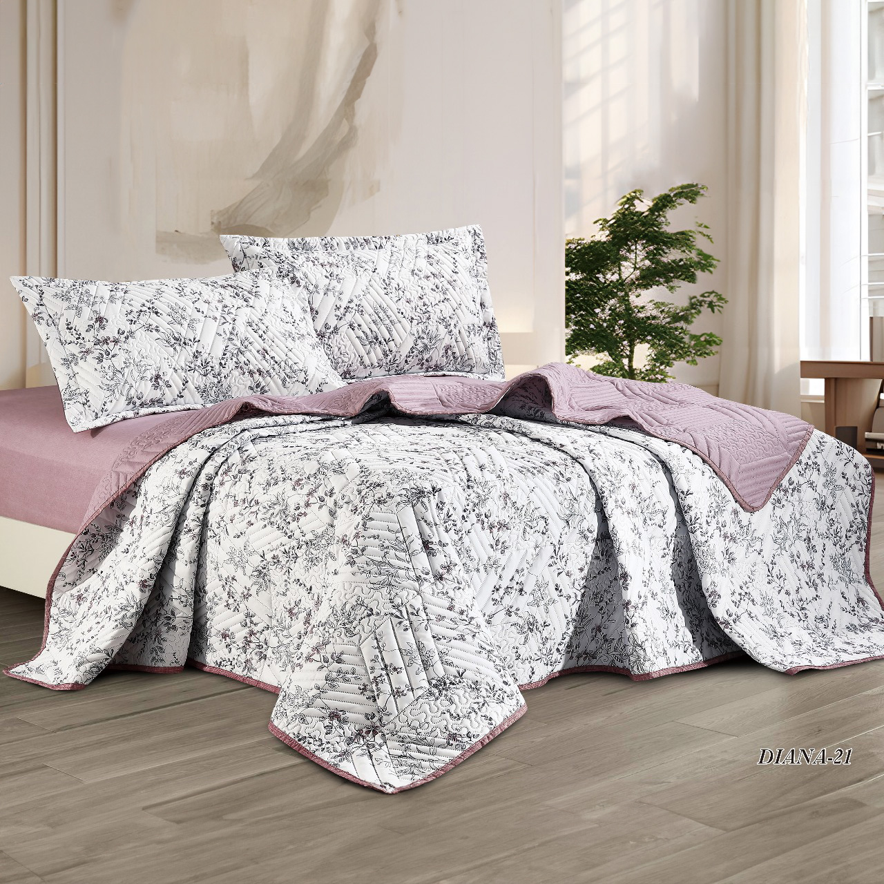 طقم مفرش سرير صيفي مضغوط مجوز 3 قطع