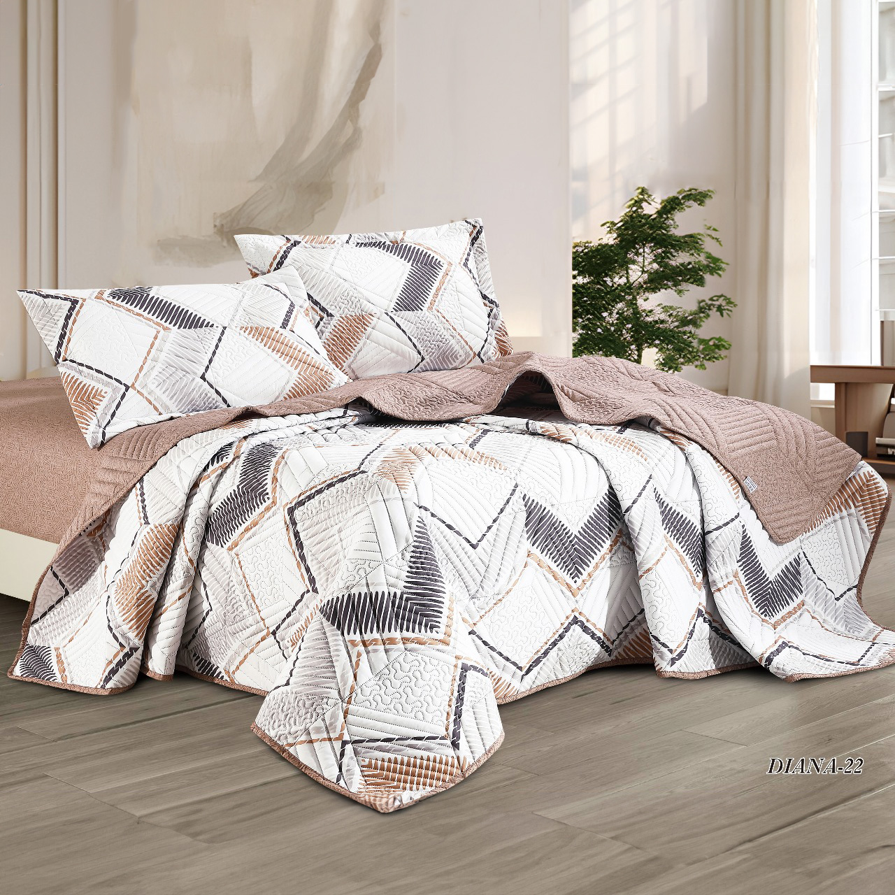 طقم مفرش سرير صيفي مضغوط مجوز 3 قطع