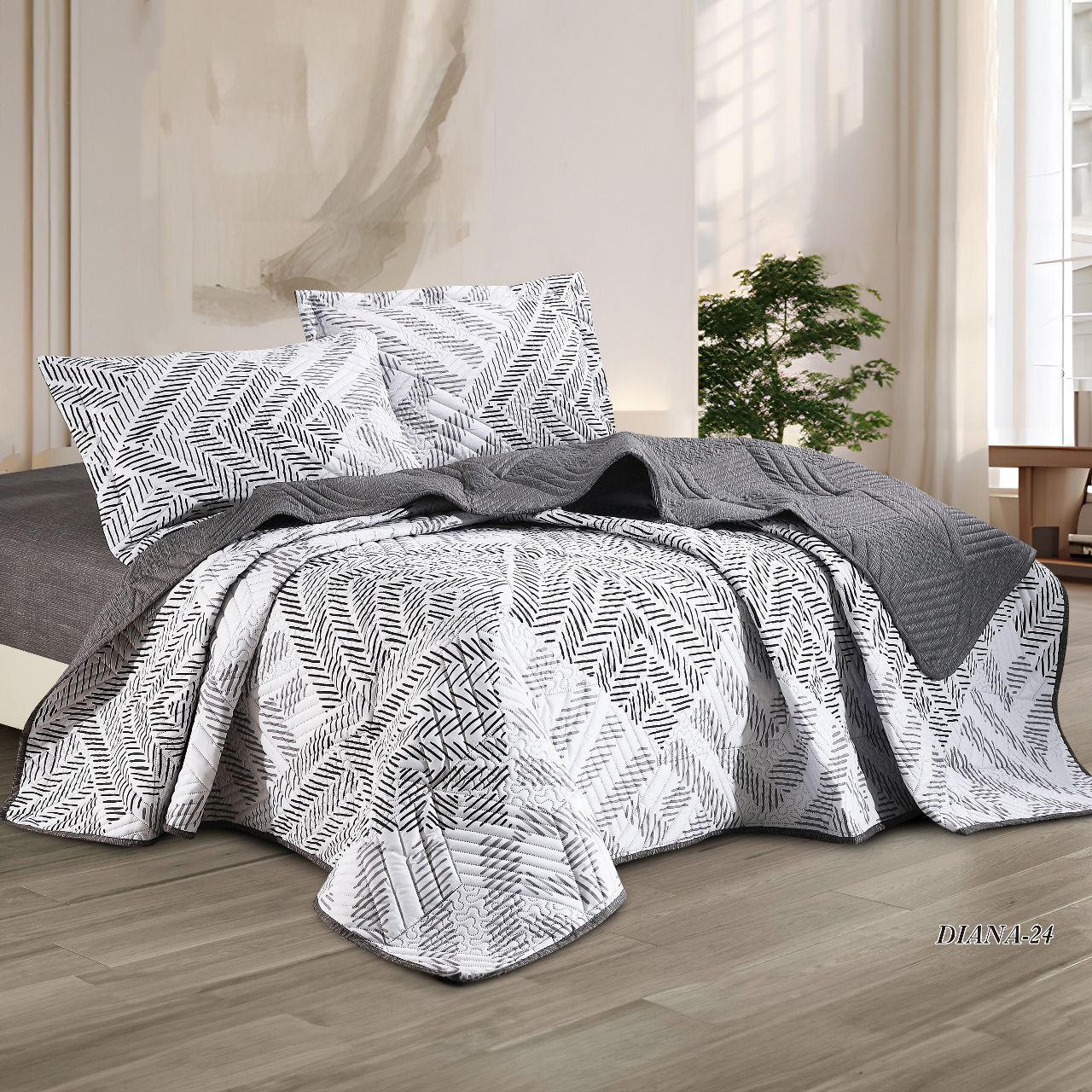 طقم مفرش سرير صيفي مضغوط مجوز 3 قطع