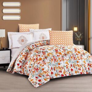 HALA Printed King Size Comforter Set, 6 PCS هلا طقم لحاف مشجر مجوز،6 قطع