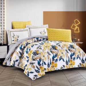 Printed King Size Comforter Set, 6 PCS طقم لحاف مشجر مجوز،6 قطع