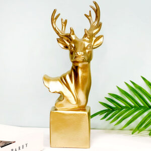 Deer Statue Sculpture Décor, Gold