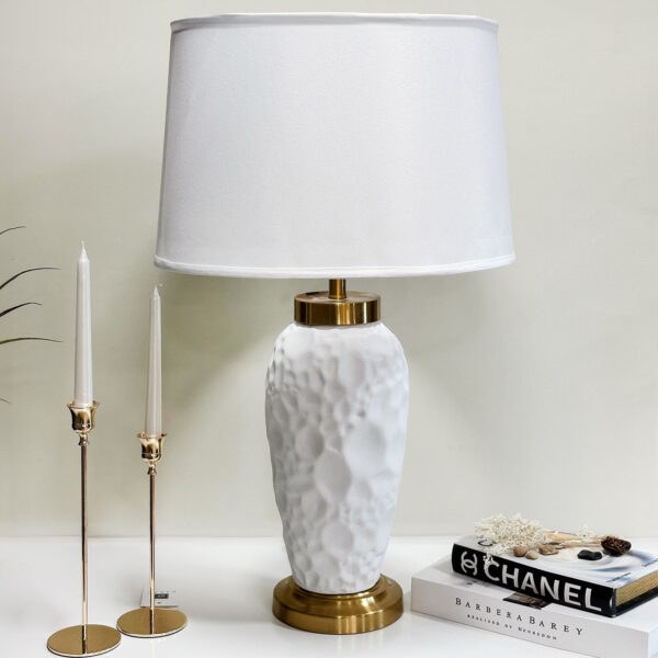 Ceramic Table Lamp Vintage luxury lighting bedside accent Black and Gold