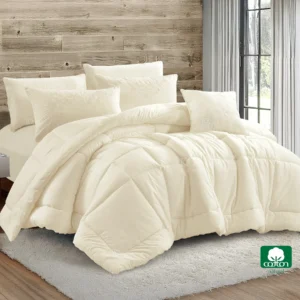 creamy100% cotton comforter set king size 7 pieces