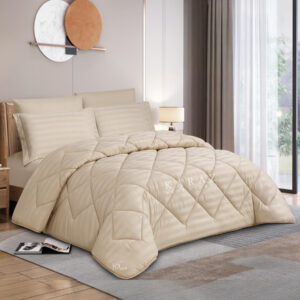 beige comforter set king size 6 pieces
