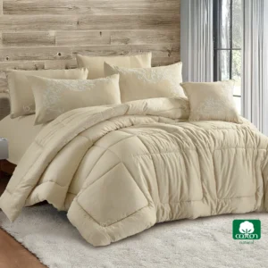 light beige 100% cotton comforter set king size 7 pieces