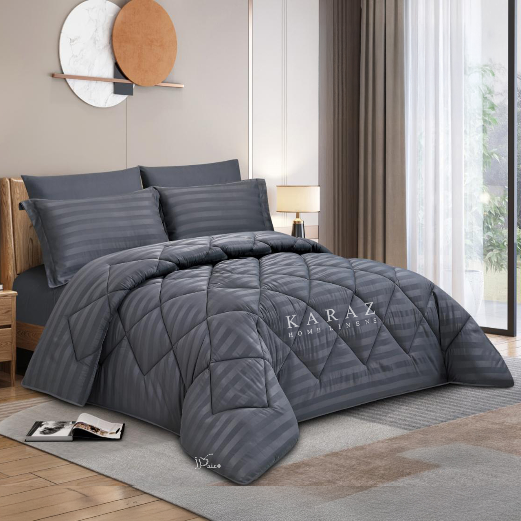 dark gray comforter set king size 6 pieces