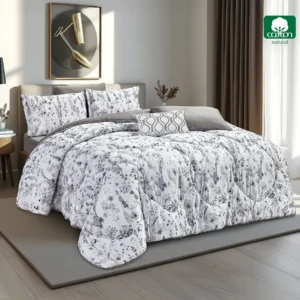 ellie printed 100% cotton comforter set king size 7 pieces