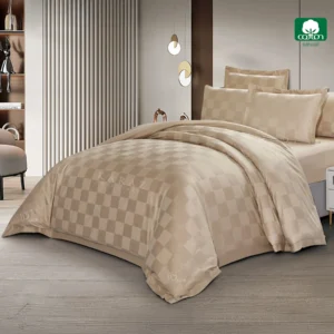 Jacob cappuccino 100% cotton comforter set king size 7 pieces