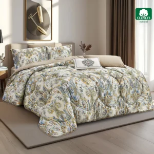 ellie printed 100% cotton comforter set king size 7 pieces