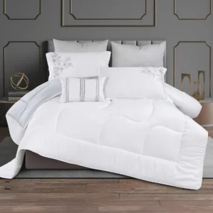 white bergamo Lyocell comforter set king size 7 pieces