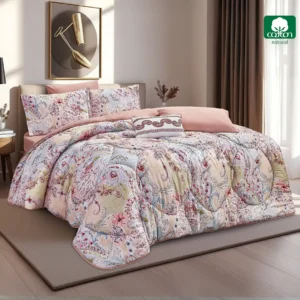 ellie printed 100% cotton comforter set king size 7 pieces