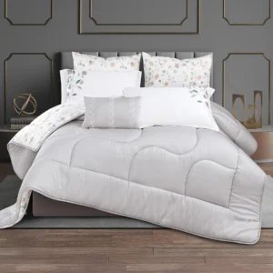 light gray bergamo Lyocell comforter set king size 7 pieces