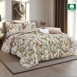 ellie printed 100% cotton comforter set king size 7 pieces