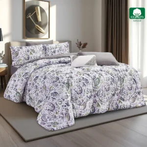ellie printed 100% cotton comforter set king size 7 pieces