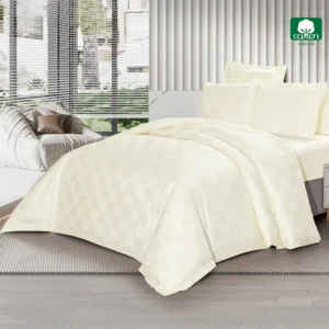 Jacob creamy 100% cotton comforter set king size 7 pieces