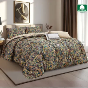 ellie printed 100% cotton comforter set king size 7 pieces