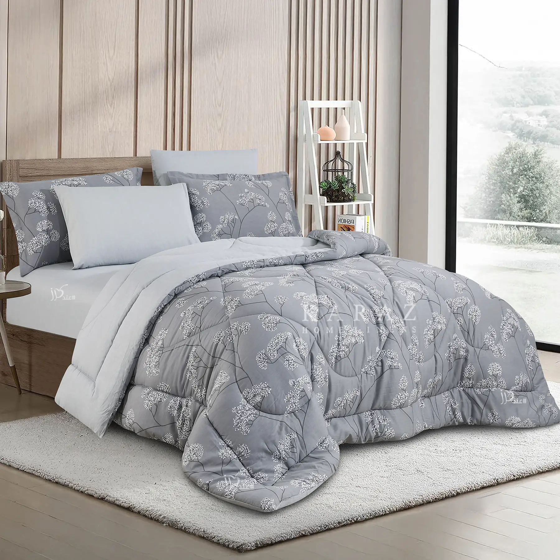 Lancester printed 100% cotton comforter set king size 6 pieces