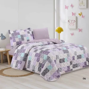 mood printed bedspread set twin size 4 pieces purple