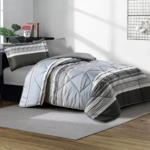 mood printed comforter set twin size 4 pieces gray