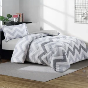 mood printed comforter set twin size 4 pieces gray