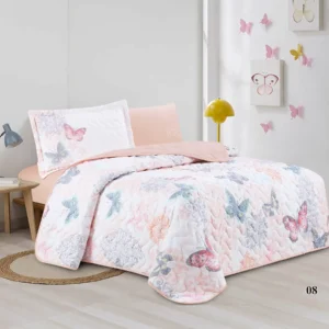 mood printed bedspread set twin size 4 pieces peach