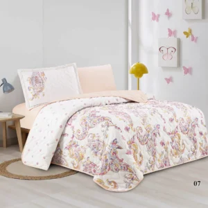 mood printed bedspread set twin size 4 pieces peach