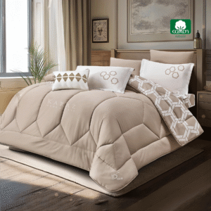 cappuccino reversible 100% cotton comforter set king size 7 pieces