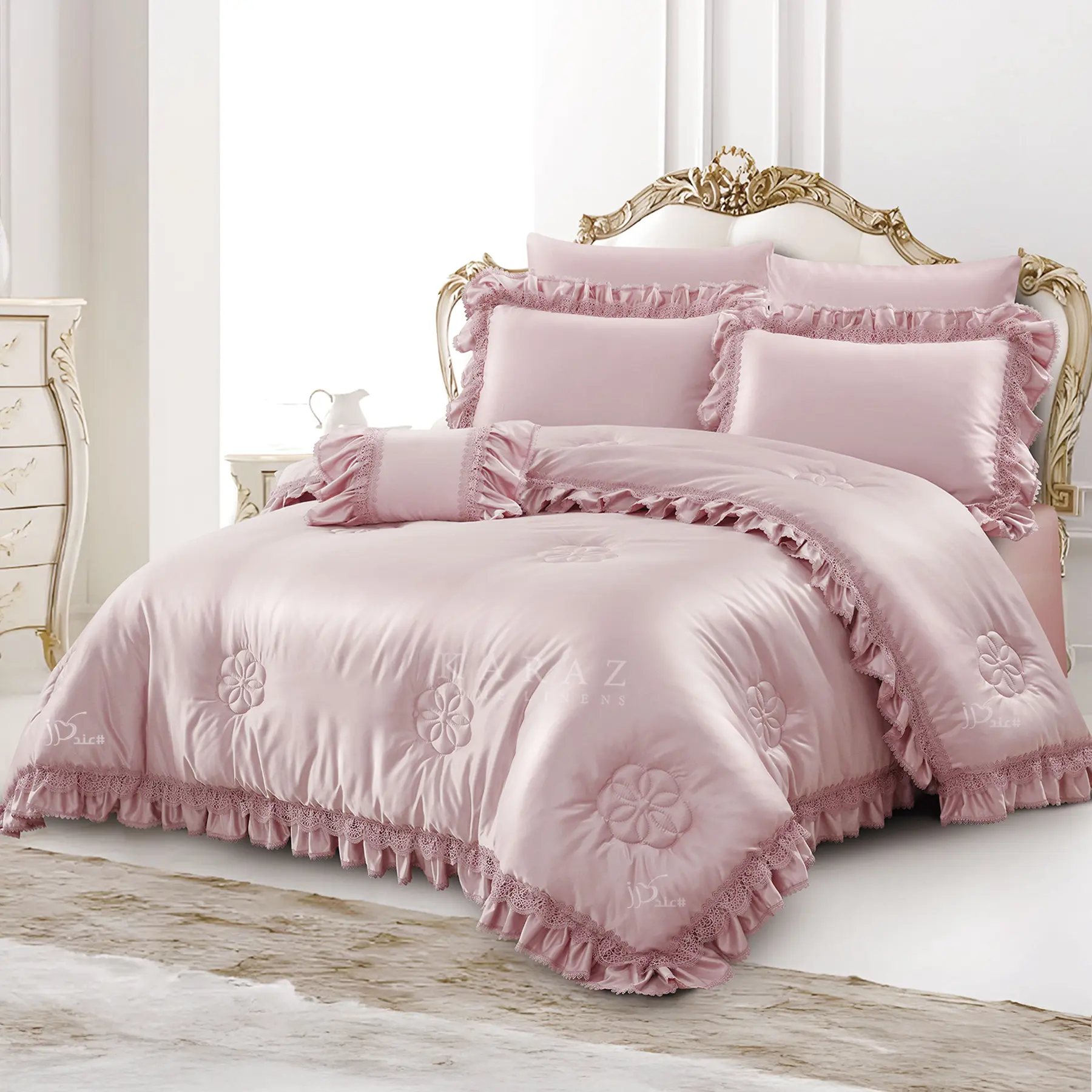 somo Lusso satin comforter set king size 7 pieces