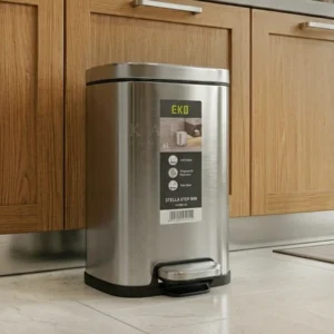 EKO® Stella Step Bin 9L Matt Silver